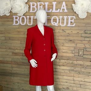 LIZ CLAIBORNE Classics Red Long Button up Jacket❤️